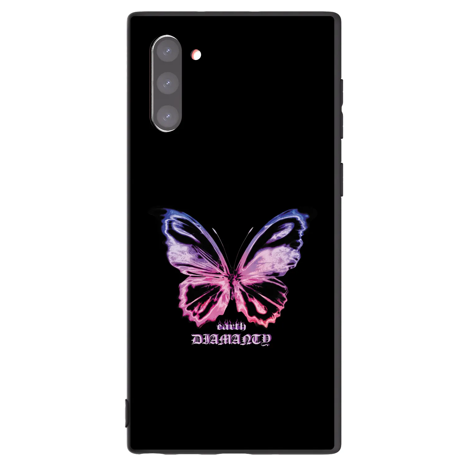 Picasee Samsung Galaxy Note 10 N970F Hülle - Schwarzes Silikon - Diamanty Purple