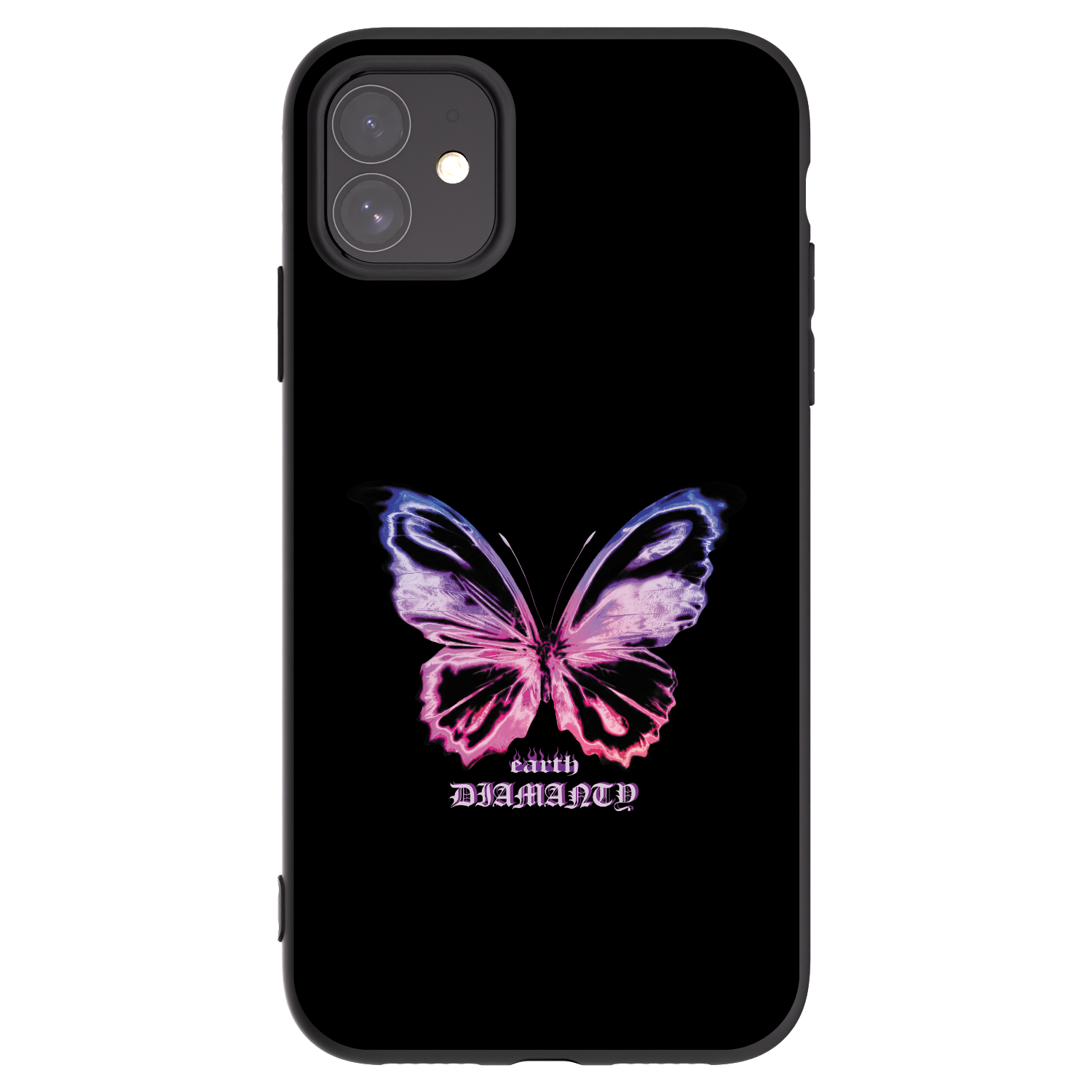 Picasee Apple iPhone 11 Hülle - Schwarzes Silikon - Diamanty Purple
