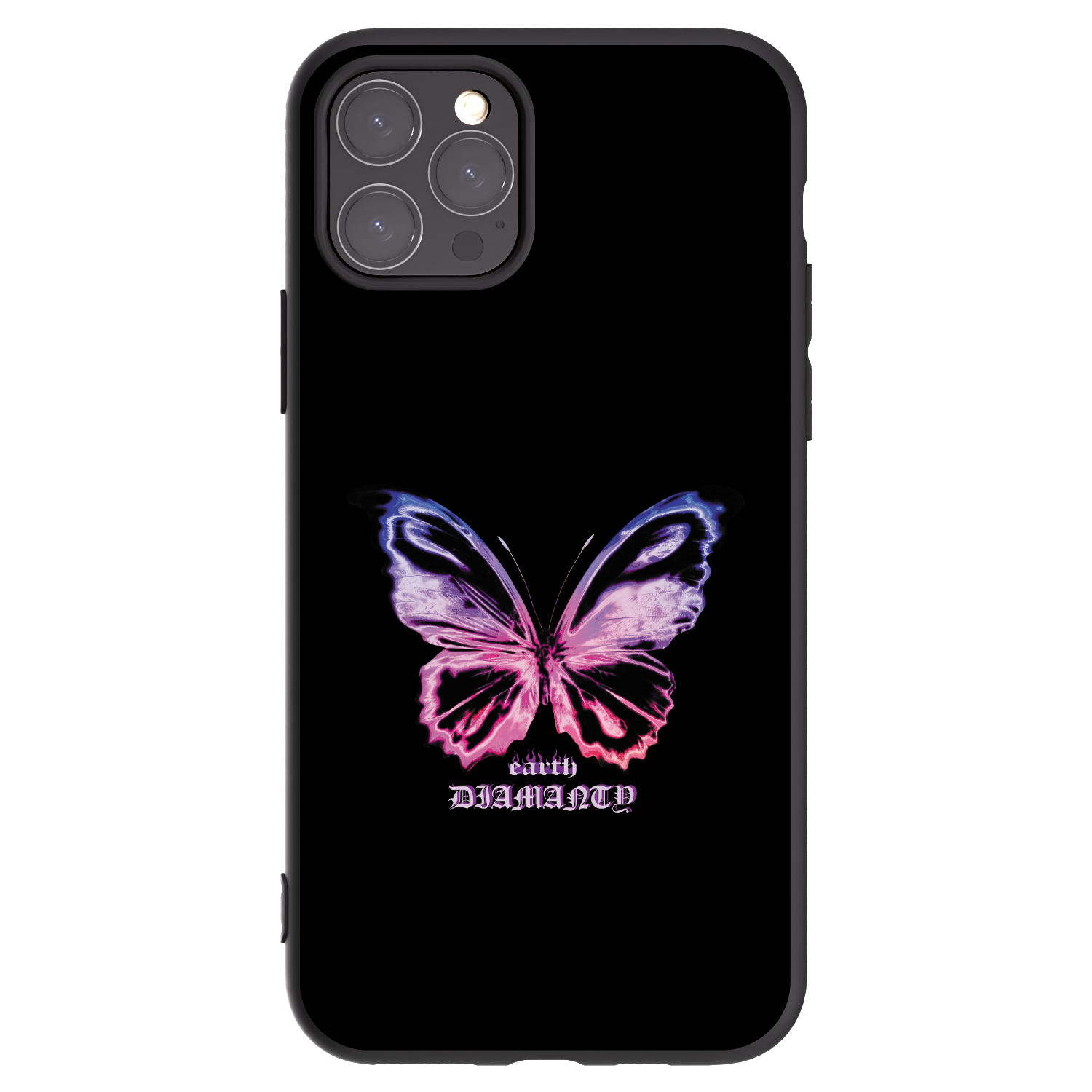 Picasee Apple iPhone 11 Pro Hülle - Schwarzes Silikon - Diamanty Purple