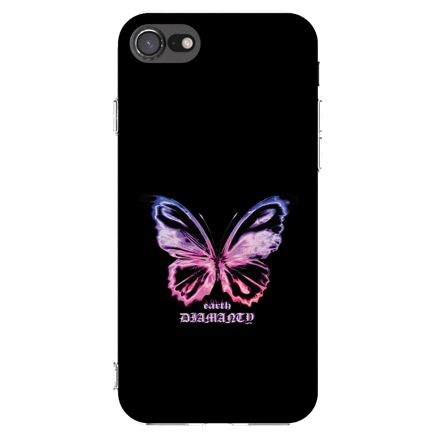 Picasee Apple iPhone 8 Hülle - Transparentes Silikon - Diamanty Purple