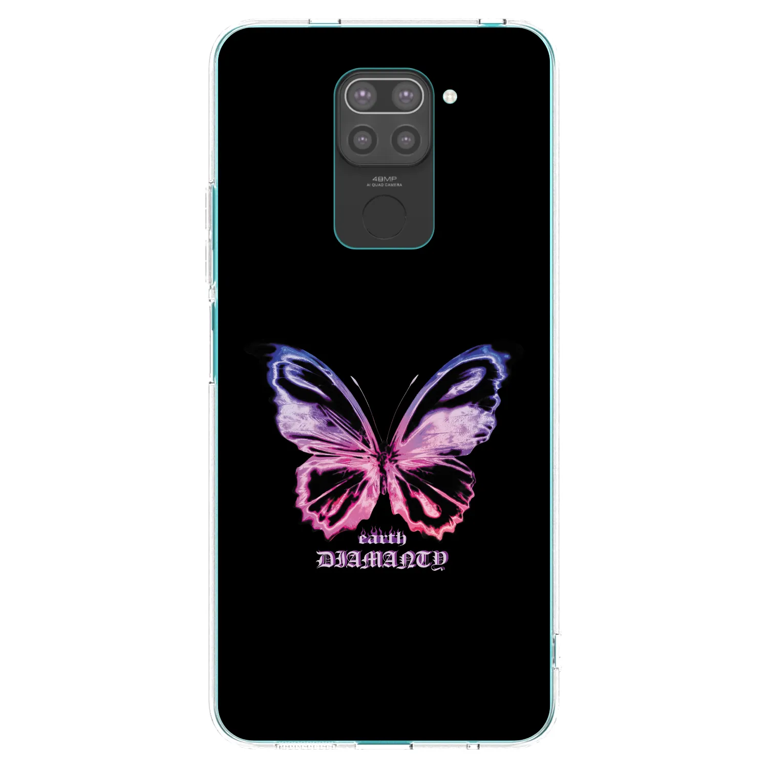Picasee Xiaomi Redmi Note 9 Hülle - Schwarzes Silikon - Diamanty Purple