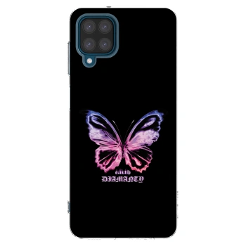 Picasee Samsung Galaxy A12 A125F Hülle - Transparentes Silikon - Diamanty Purple