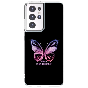 Picasee Samsung Galaxy S21 Ultra 5G G998B Hülle - Transparentes Silikon - Diamanty Purple