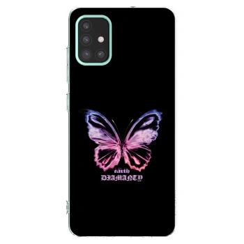 Picasee Samsung Galaxy M31s Hülle - Transparentes Silikon - Diamanty Purple