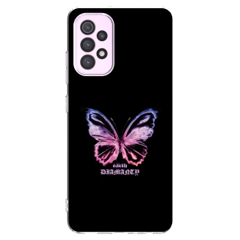 Picasee Samsung Galaxy A32 5G A326B Hülle - Transparentes Silikon - Diamanty Purple