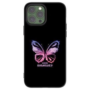 Picasee Apple iPhone 13 Pro Max Hülle - Schwarzes Silikon - Diamanty Purple
