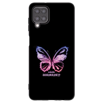 Picasee Samsung Galaxy M12 M127F Hülle - Schwarzes Silikon - Diamanty Purple