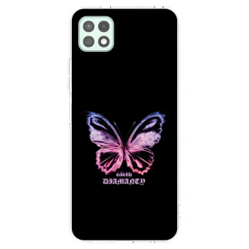 Picasee Samsung Galaxy A22 A226B 5G Hülle - Transparentes Silikon - Diamanty Purple