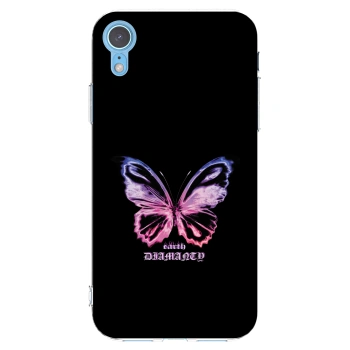 Picasee Apple iPhone XR Hülle - Transparentes Silikon - Diamanty Purple