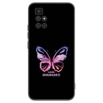 Picasee Xiaomi Redmi 10 Hülle - Schwarzes Silikon - Diamanty Purple