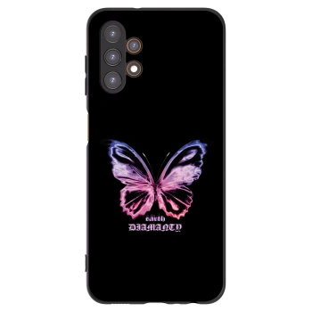Picasee Samsung Galaxy A13 4G A135 Hülle - Schwarzes Silikon - Diamanty Purple