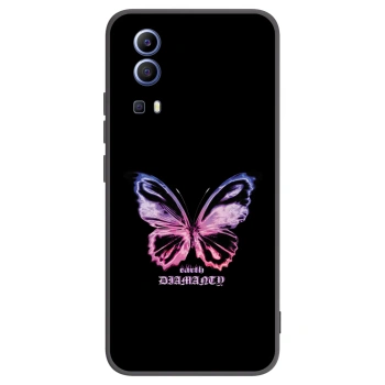 Picasee Vivo Y52 5G Hülle - Schwarzes Silikon - Diamanty Purple