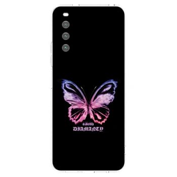 Picasee Sony Xperia 10 IV 5G Hülle - Transparentes Silikon - Diamanty Purple