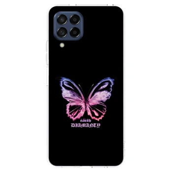 Picasee Samsung Galaxy M53 5G Hülle - Transparentes Silikon - Diamanty Purple