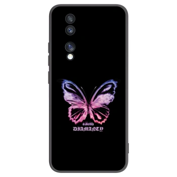 Picasee Honor 70 Hülle - Schwarzes Silikon - Diamanty Purple