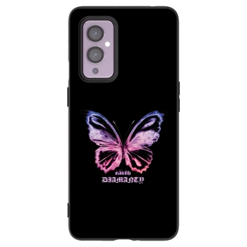 Picasee OnePlus 9 Hülle - Schwarzes Silikon - Diamanty Purple
