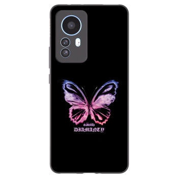 Picasee Xiaomi 12T Pro Hülle - Schwarzes Silikon - Diamanty Purple