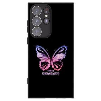 Picasee Samsung Galaxy S23 Ultra 5G Hülle - Schwarzes Silikon - Diamanty Purple