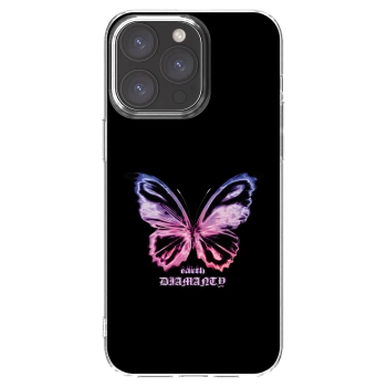 Picasee Apple iPhone 15 Pro Max Hülle - Transparentes Silikon - Diamanty Purple