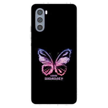 Picasee Motorola Moto G62 Hülle - Transparentes Silikon - Diamanty Purple