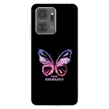 Picasee Honor X7a Hülle - Transparentes Silikon - Diamanty Purple