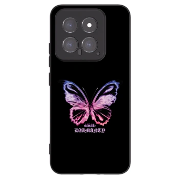 Picasee Xiaomi 14 Hülle - Schwarzes Silikon - Diamanty Purple