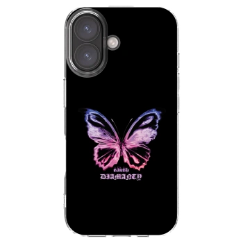 Picasee Apple iPhone 16 Hülle - Transparentes Silikon - Diamanty Purple