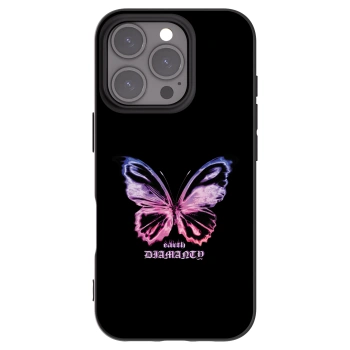 Picasee Apple iPhone 16 Pro Hülle - Schwarzes Silikon - Diamanty Purple