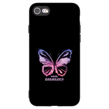 Picasee Apple iPhone 8 Hülle - Schwarzes Silikon - Diamanty Purple