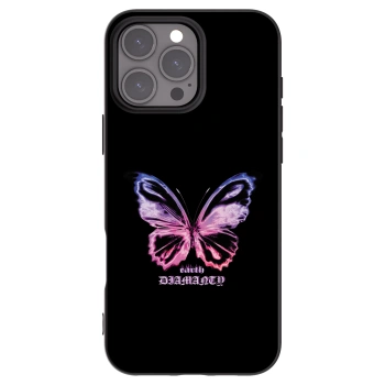 Picasee Apple iPhone 16 Pro Max Hülle - Schwarzes Silikon - Diamanty Purple