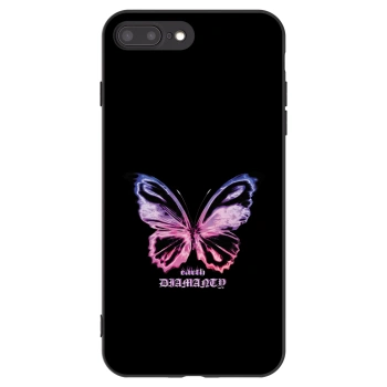 Picasee Apple iPhone 8 Plus Hülle - Schwarzes Silikon - Diamanty Purple