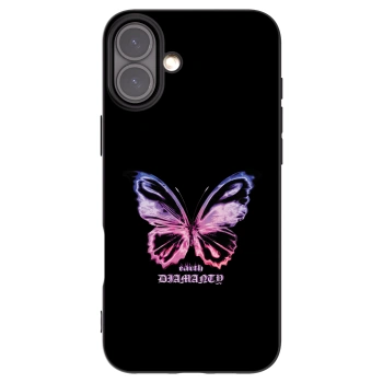 Picasee Apple iPhone 16 Plus Hülle - Schwarzes Silikon - Diamanty Purple