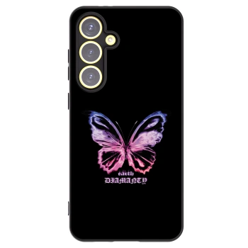 Picasee Samsung Galaxy S24 FE S721B Hülle - Schwarzes Silikon - Diamanty Purple