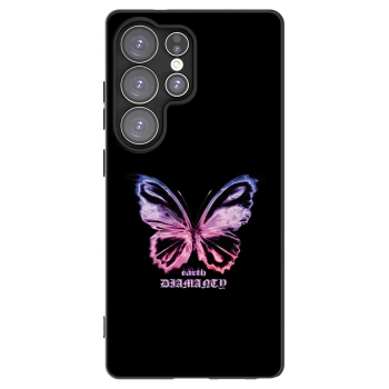 Picasee Samsung Galaxy S25 Ultra 5G Hülle - Schwarzes Silikon - Diamanty Purple