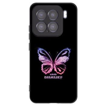 Picasee Xiaomi 15 Hülle - Schwarzes Silikon - Diamanty Purple