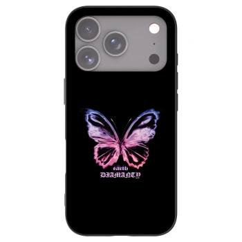 Picasee Apple iPhone 17 Pro Hülle - Schwarzes Silikon - Diamanty Purple