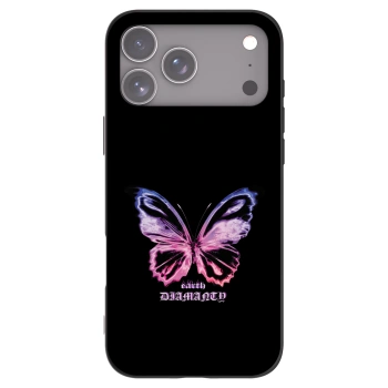 Picasee Apple iPhone 17 Pro Max Hülle - Schwarzes Silikon - Diamanty Purple