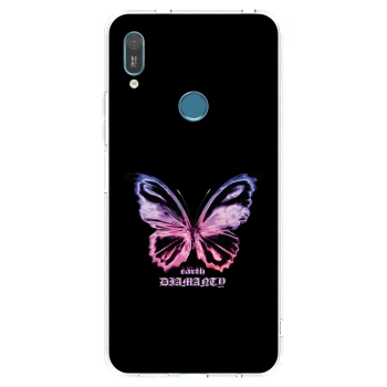 Picasee Huawei Y6 2019 Hülle - Transparentes Silikon - Diamanty Purple