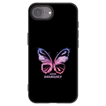 Picasee Apple iPhone 17e Hülle - Schwarzes Silikon - Diamanty Purple