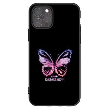 Picasee Apple iPhone 11 Pro Hülle - Schwarzes Silikon - Diamanty Purple