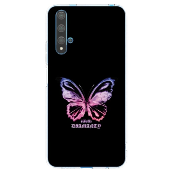 Picasee Huawei Nova 5T Hülle - Transparentes Silikon - Diamanty Purple