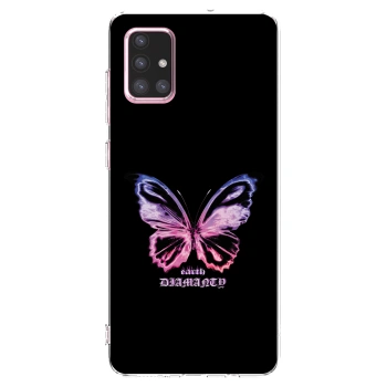Picasee Samsung Galaxy A71 A715F Hülle - Transparentes Silikon - Diamanty Purple