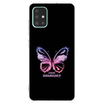 Picasee Samsung Galaxy A51 A515F Hülle - Transparentes Silikon - Diamanty Purple