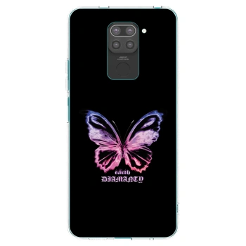 Picasee Xiaomi Redmi Note 9 Hülle - Schwarzes Silikon - Diamanty Purple