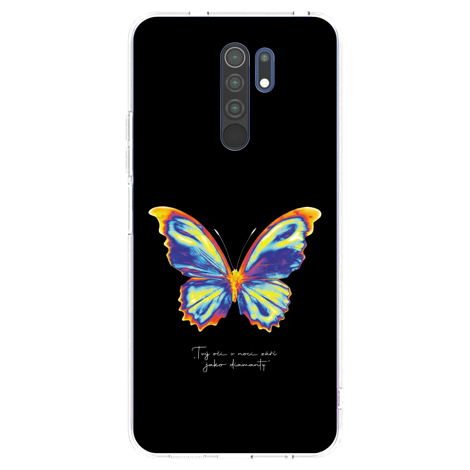 Picasee Xiaomi Redmi 9 Hülle - Transparentes Silikon - Diamanty Black