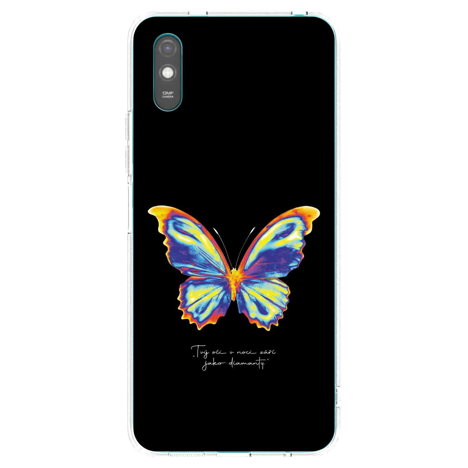 Picasee Xiaomi Redmi 9A Hülle - Transparentes Silikon - Diamanty Black