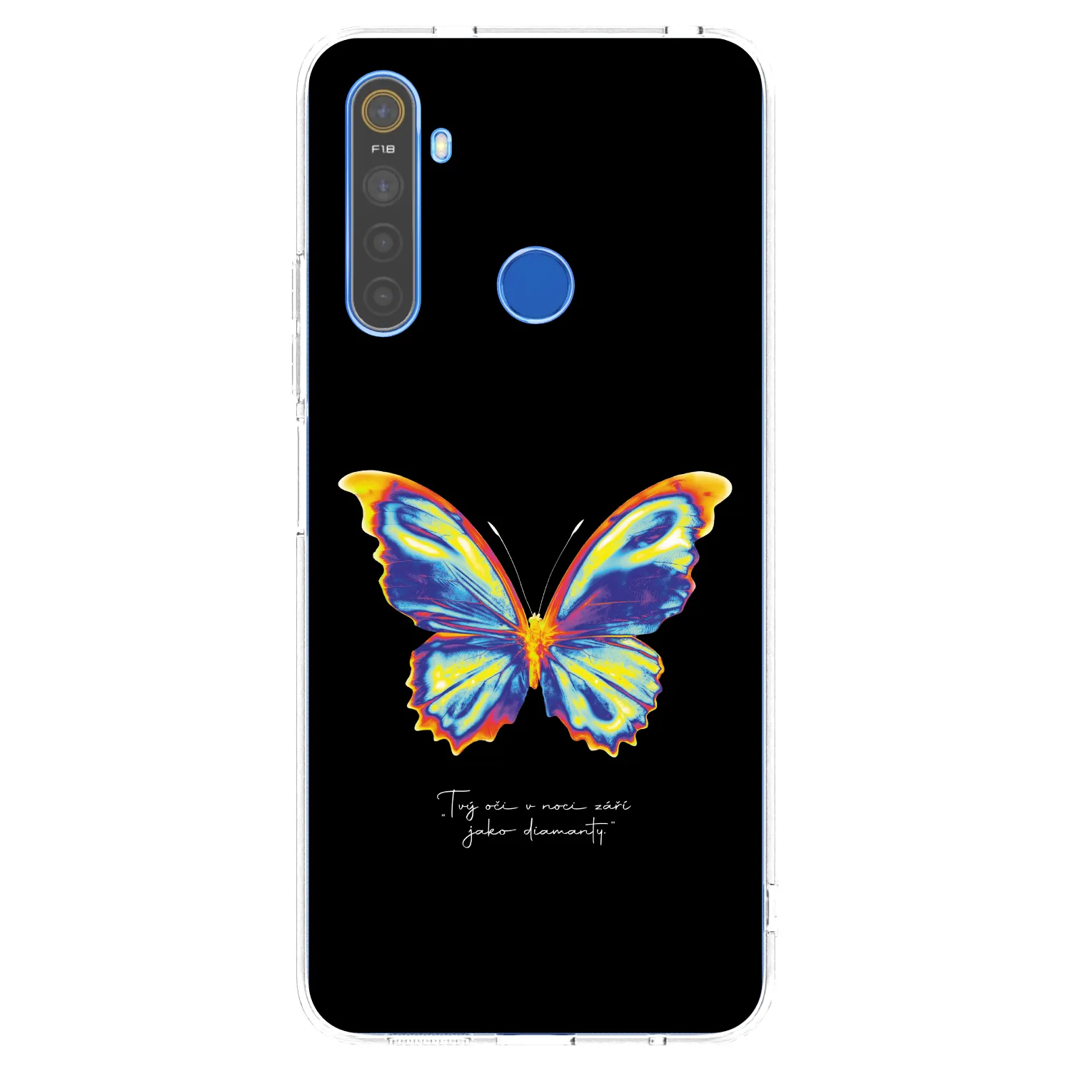 Picasee Realme 5 Hülle - Transparentes Silikon - Diamanty Black