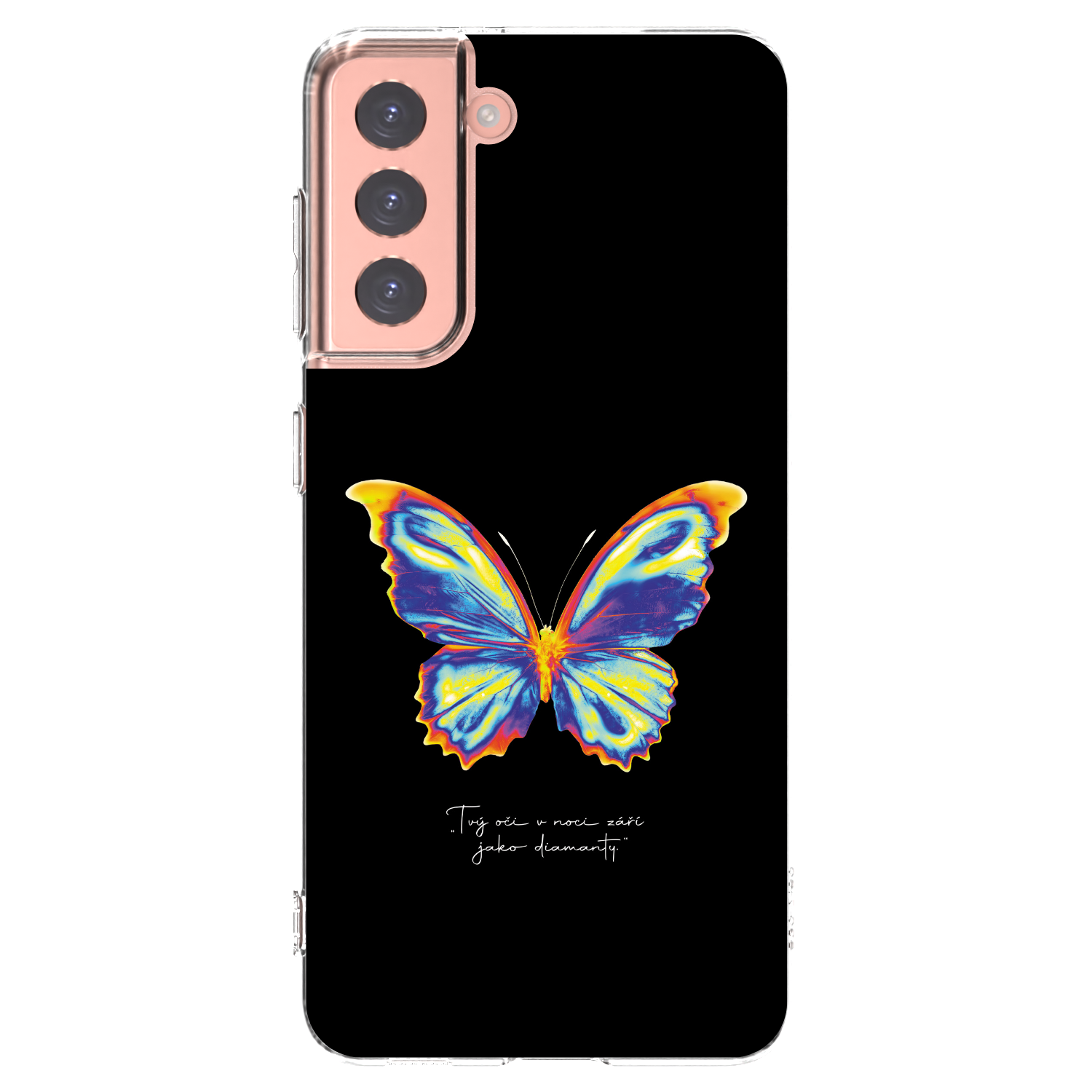 Picasee Samsung Galaxy S21 5G G991B Hülle - Transparentes Silikon - Diamanty Black