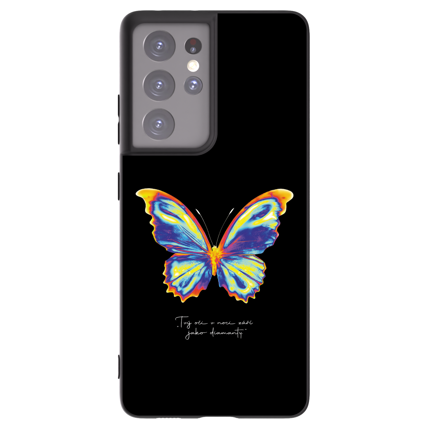 Picasee Samsung Galaxy S21 Ultra 5G G998B Hülle - Schwarzes Silikon - Diamanty Black