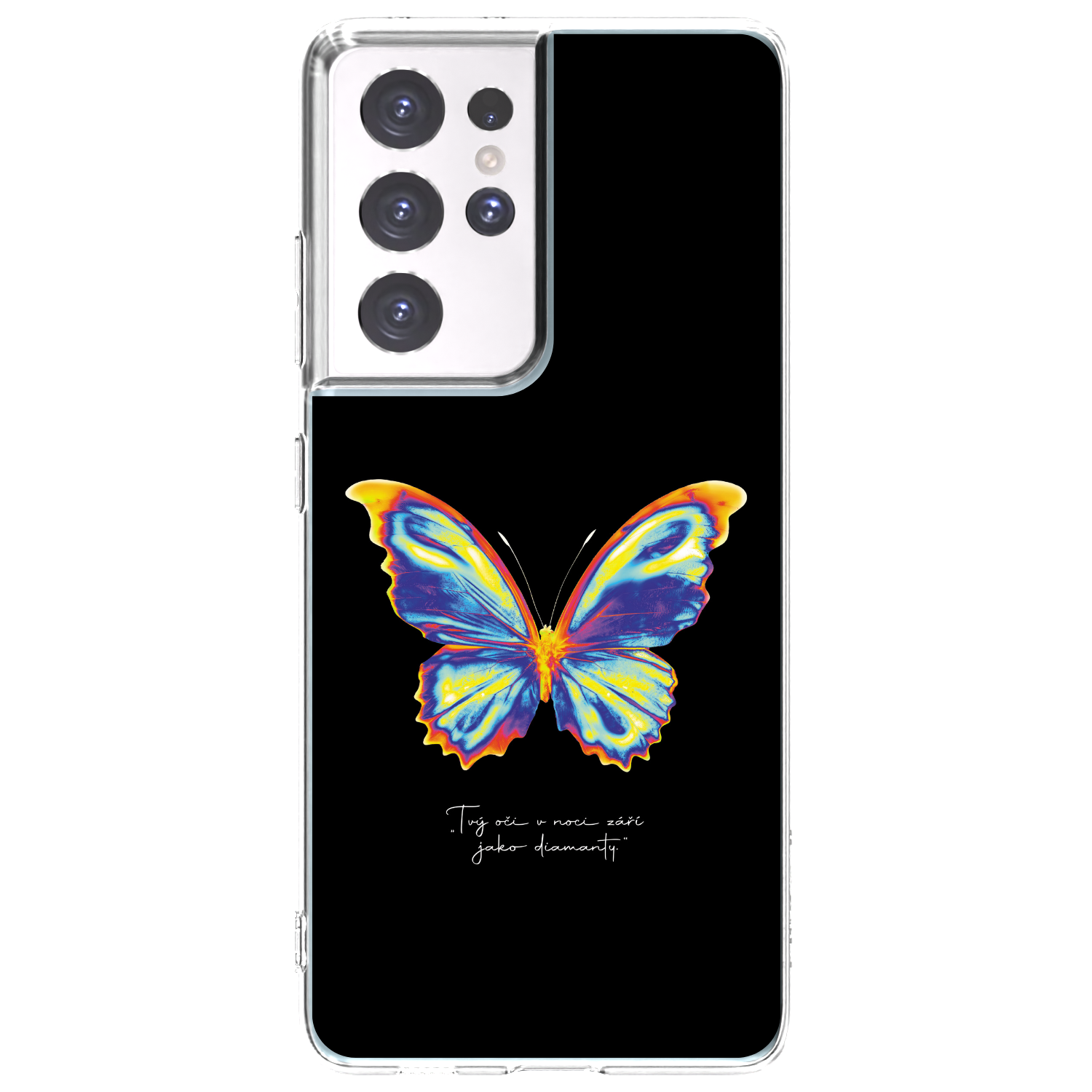 Picasee Samsung Galaxy S21 Ultra 5G G998B Hülle - Transparentes Silikon - Diamanty Black